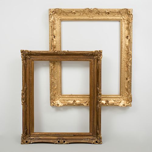 Two Louis XV Style Large Giltwood Frames