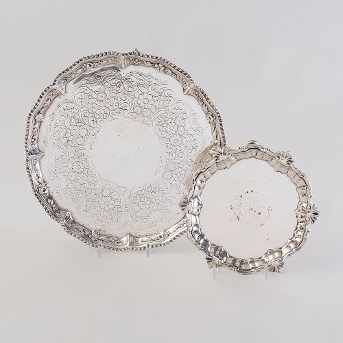 George II Silver Salver and a George II Silver Waiter