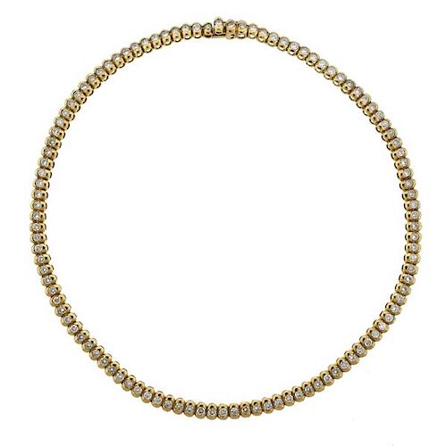 Giovani 18K Gold Diamond Riviere Necklace 