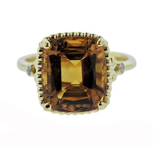 Tiffany &amp; Co Sparklers 18K Gold Diamond Citrine Ring