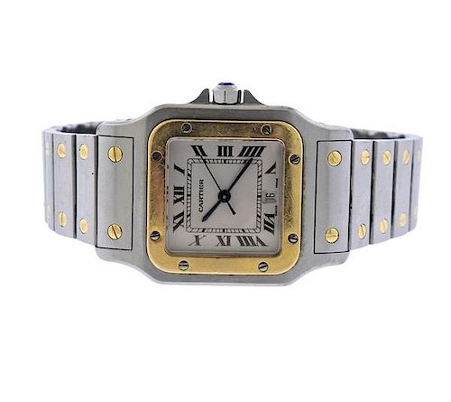 Cartier Santos Stainless Gold Quartz Watch CC735091