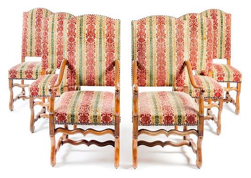 A Set of Eight Louis XIV Style Dining Chairs Height 44 inches.