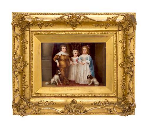 A Continental Porcelain Plaque Height 4 1/2 x width 6 1/2 inches.