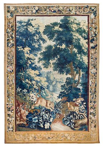 * A Beauvais Wool and Silk Tapestry 10 feet 6 inches x 7 feet 11 inches.