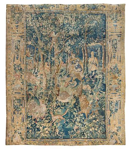 * A Flemish Wool and Silk Mythological Tapestry 8 feet 4 inches x 7 feet 8 inches.