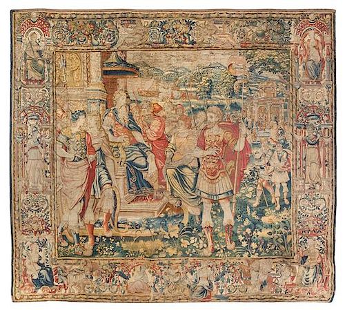 * A Flemish Wool Tapestry 11 feet 3 inches x 12 feet 8 inches.