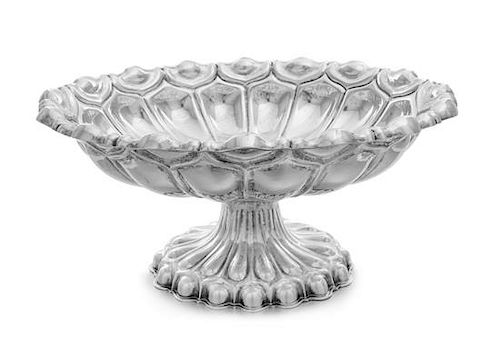 * An Austro-Hungarian Silver Centerpiece Bowl, Maker's Mark Obscured, Pest, Late 19th/Early 20th Century, of oval form with a fl