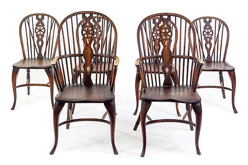 A Collection of English and American Chairs Height of tallest 40 inches.