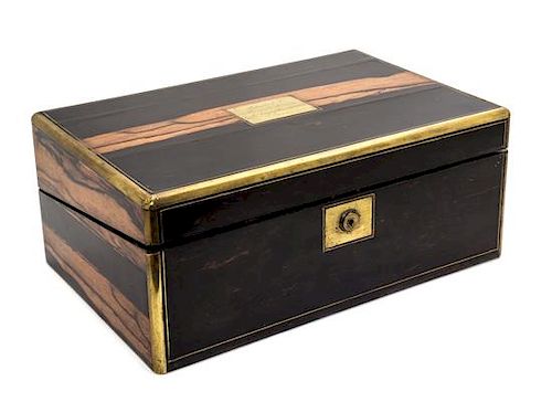 A Victorian Calamander Writing Box Width 16 inches.
