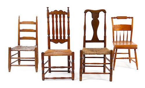 * A Group of Four American Chairs Height 42 1/4 inches.