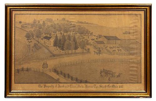* Ferdinand A. Brader, (American, b. 1833), The Property of Jacob and Eliza Matz, Paris Township, Stark County, Ohio, 1887