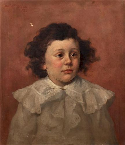 Daniel Strain, (American, 1847-1925), Child in a Ruffled Shirt, 1895