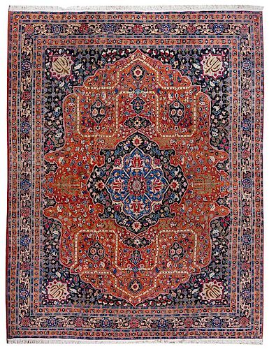 A Tabriz Wool Rug 12 feet 6 inches x 10 feet 5 inches.