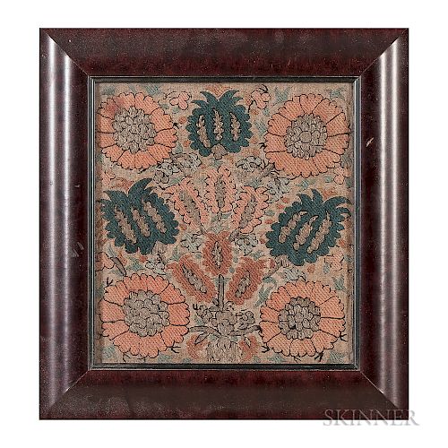 Ottoman Silk and Metal Thread Embroidery Panel