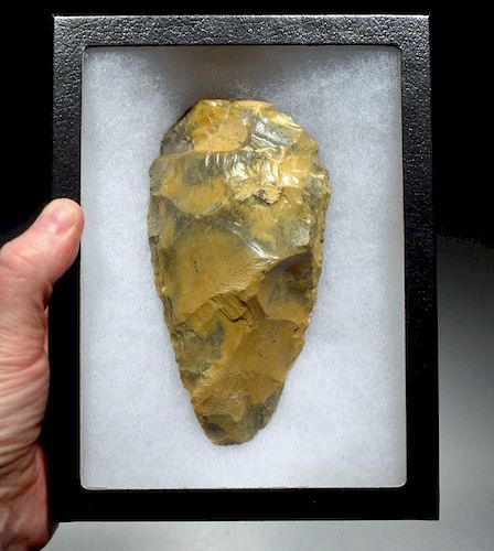 Finest Prehistoric Golden Neanderthal Mousterian Axe