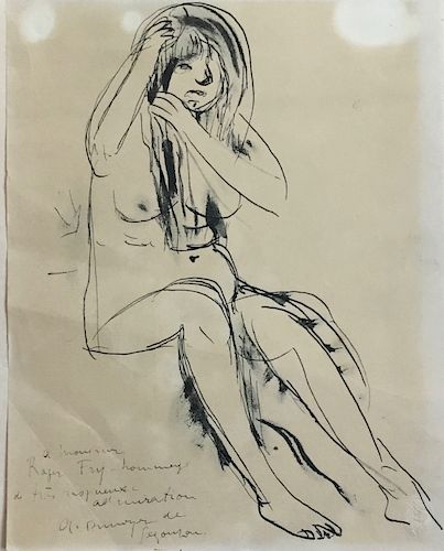 Ink on Paper,Andre Dunoyer Segonzac (1887-1974)