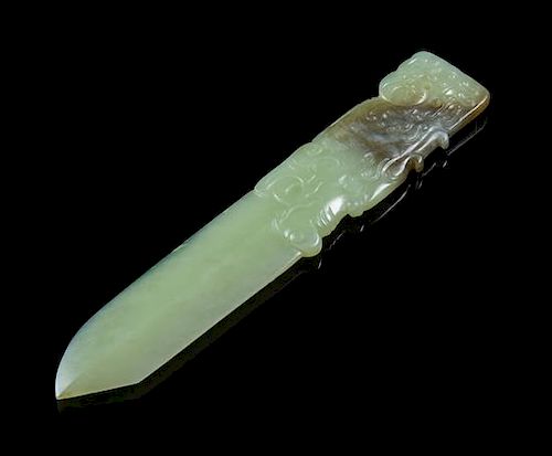 A Jade Page Turner Height 6 3/4 inches.