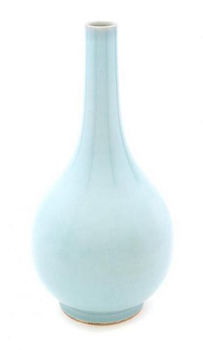 A Clair-de-Lune Glaze Porcelain Bottle Vase Height 12 5/8 inches.