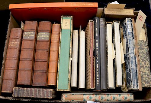 Twenty books, Nonesuch Press Books all limited and numbered, mostly 1920's and 1930's to include Compleat Walton; Florio's Montaigne...