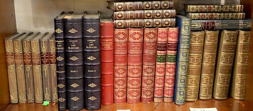 Twenty-six books with fine leather bindings in three boxes. Provenance: Estate of Eileen Slocum located in the Harold Brown Villa in Newport, ...