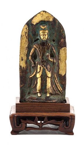 A Gilt Bronze Figure of a Bodhisattva Height 4 3/4 inches.