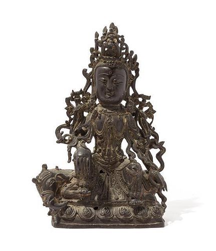 A Bronze Figure of Guanyin Height 12 inches.