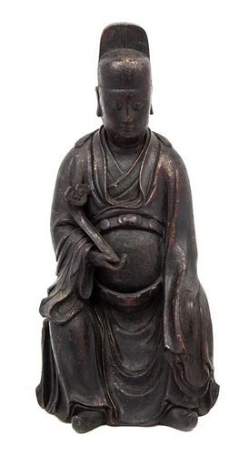 A Bronze Figure of an Official Height 19 1/2 inches.