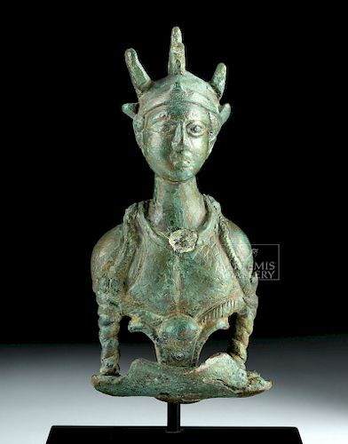 Roman Bronze Bust / Attachment of Minerva