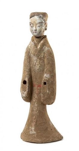 A Pottery Tomb Figure Height 31 inches.