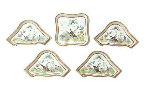 * A Famille Rose Porcelain Sweetmeat Set Width 8 1/2 inches.