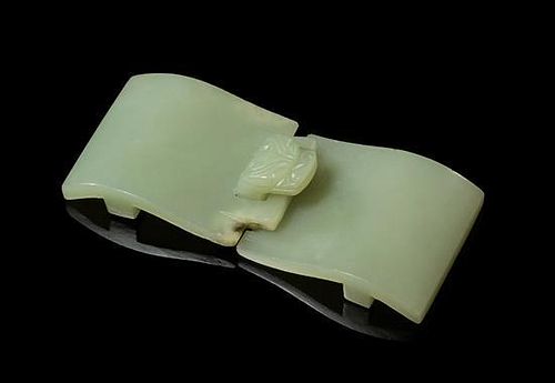 * A Jade Belt Buckle Length 3 7/8 inches.