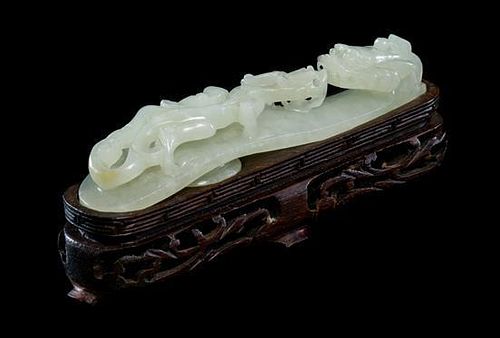 A Jade Belt Buckle Length 4 inches.