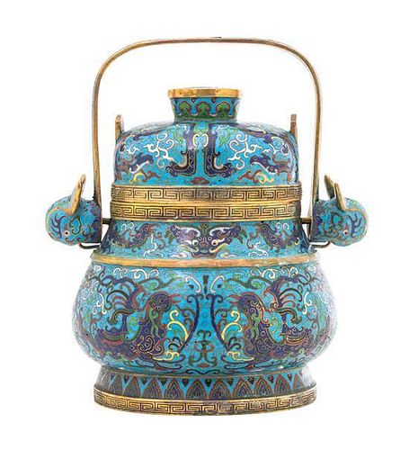 A Cloisonne Enamel Hu Height 9 1/4 inches.