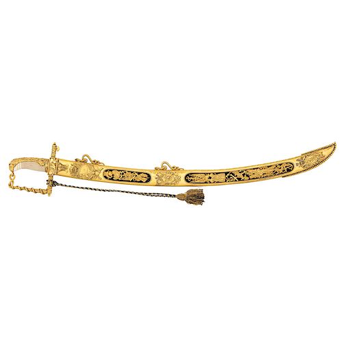 A Very Fine and Rare 100 Pound Lloyd's Patriotic Fund Sword Presented to Captain Robert Redmill Of H.M.S. Polyphemus, in Commemoration of his Service 