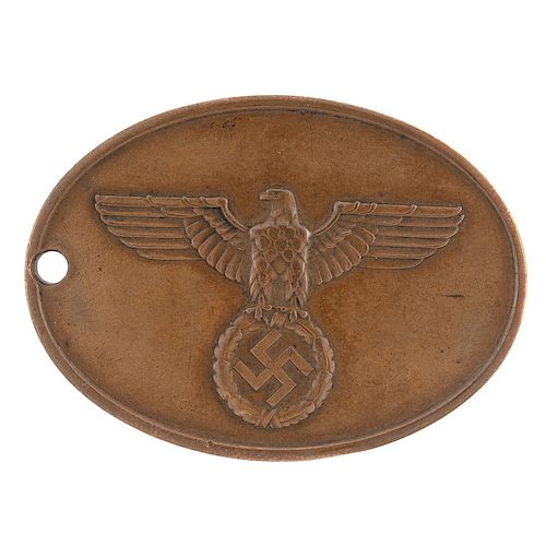 WWII Third Reich Police Warrant Disc - Staatliche Kriminalpolizei 