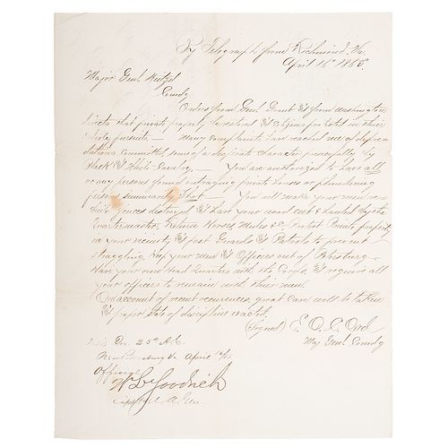 Directive From General Grant Following Lincoln's Assassination, 1865