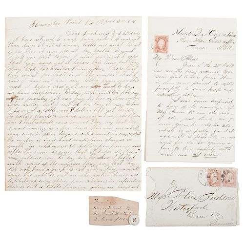 Two Civil Wars Letters from Union Soldiers, with Souvenirs
