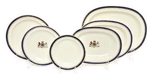 A Group of Wedgwood Articles from the Duke of Clarence Service, Length of largest platter 16 1/2 inches.