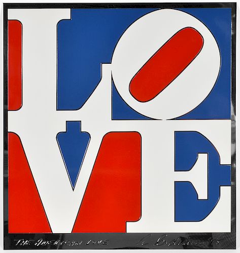 Robert Indiana 'American Love' Aluminum & Enamel