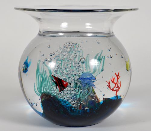 Elio Raffaeli Murano Glass Aquarium Fish Bowl