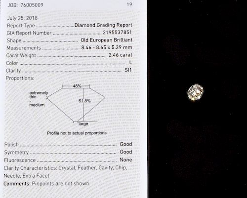 2.46 Carat GIA Certified Loose Diamond