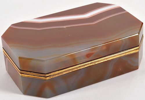 Red Agate Box with Bronze Mounts