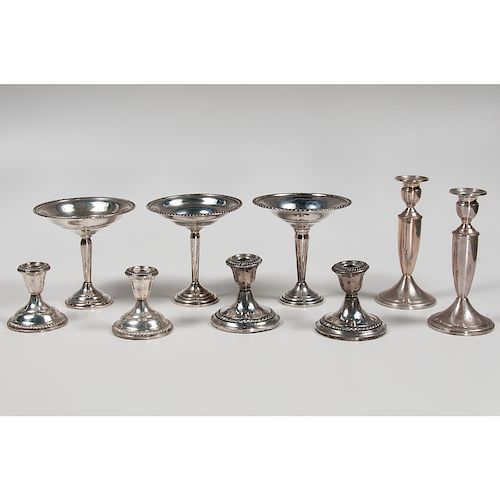Weighted Sterling Compotes and Candle Holders