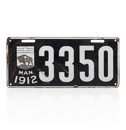 1912 Manitoba License Plate 