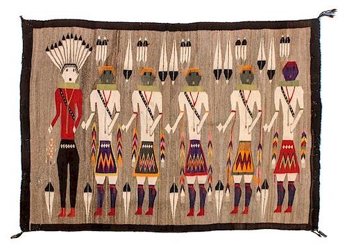 Navajo Yeibech-ai Weaving 44 3/4 x 63 1/2 inches