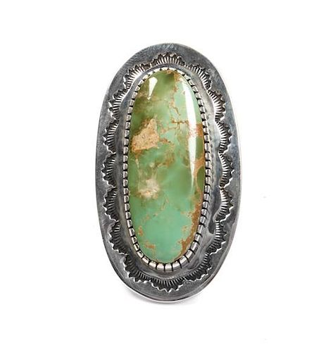 Edison Begay (Dine, b. 1954) Silver and Turquoise Ring