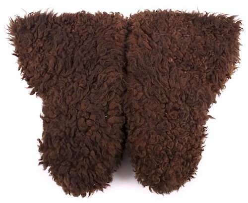 Early Frontiersman Buffalo Fur Mitten Gauntlets