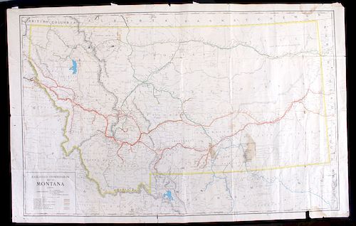 1908 Railroad Commission Map of Montana