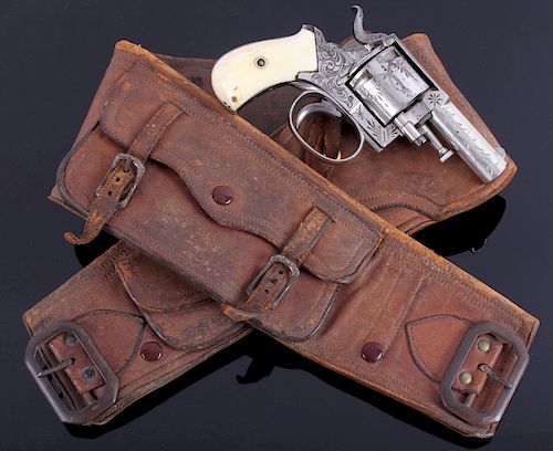 RARE Engraved Western Bulldog Revolver & Holster