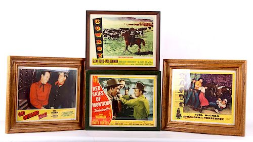 Framed 1950's Western Movie Lobby Card Collection